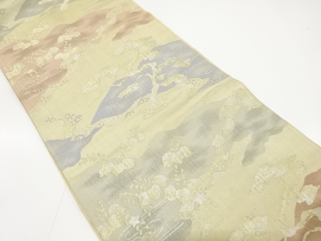 JAPANESE KIMONO / ANTIQUE FUKURO OBI / SILK / WOVEN PAULOWNIA